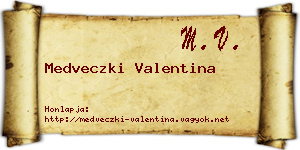 Medveczki Valentina névjegykártya